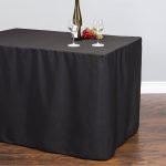 Linentablecloth 6 ft. Fitted Polyester Tablecloth Black