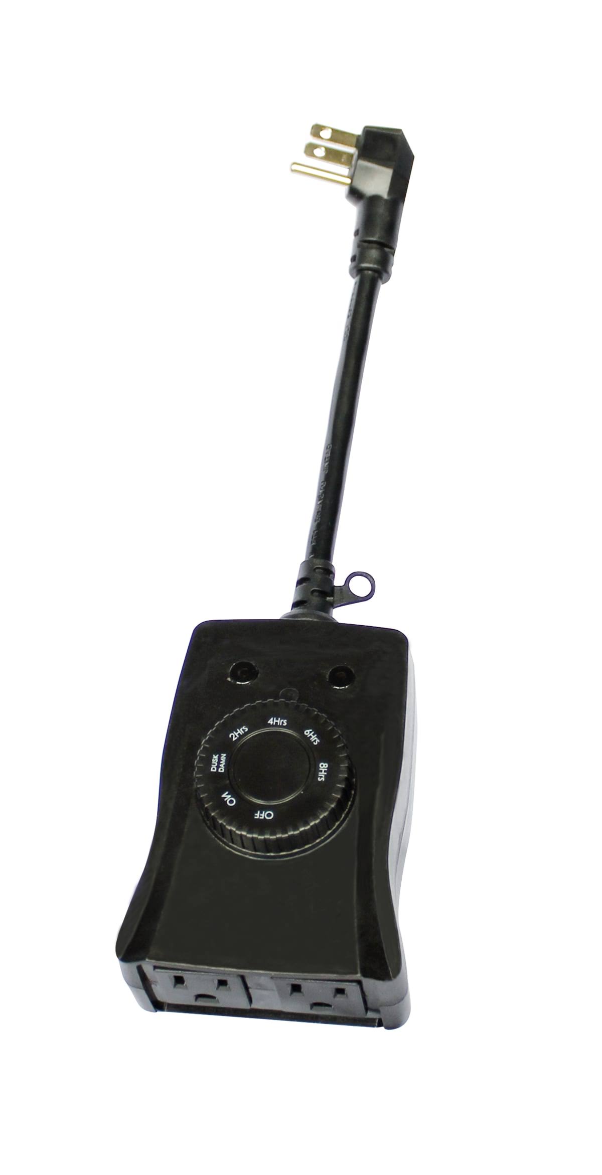 e5854df73ad9485da45278cd1637be411c4ff44c9bbb8d020fc57a4f7ea29f91.jpg Utilitech 2 Outlet Black Plug-In Countdown Lighting Timer - Each - Image 1