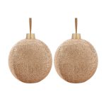 Holiday Time Christmas Inflatable Gold Tinsel Ornament 2 Pack, 12 inch