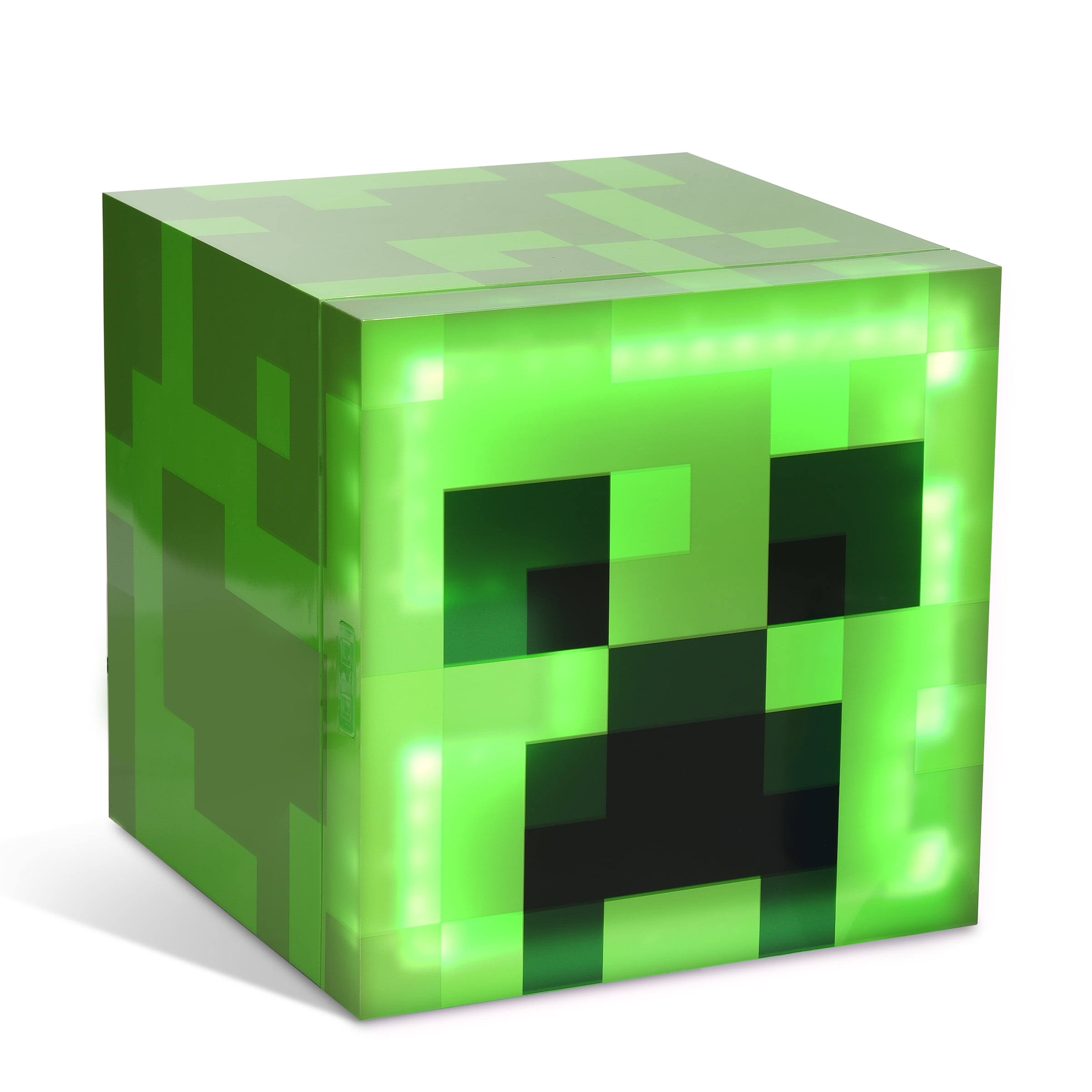e5dab09cb2b333545112c7318b3d7472b74053f484b7bd44a143877e029d0657.jpg Minecraft 17923 Green Creeper 9 Can Mini Fridge 6.7L 1 Door Ambient Lighting 10.4 in H 10 in W 10 in D - Image 1
