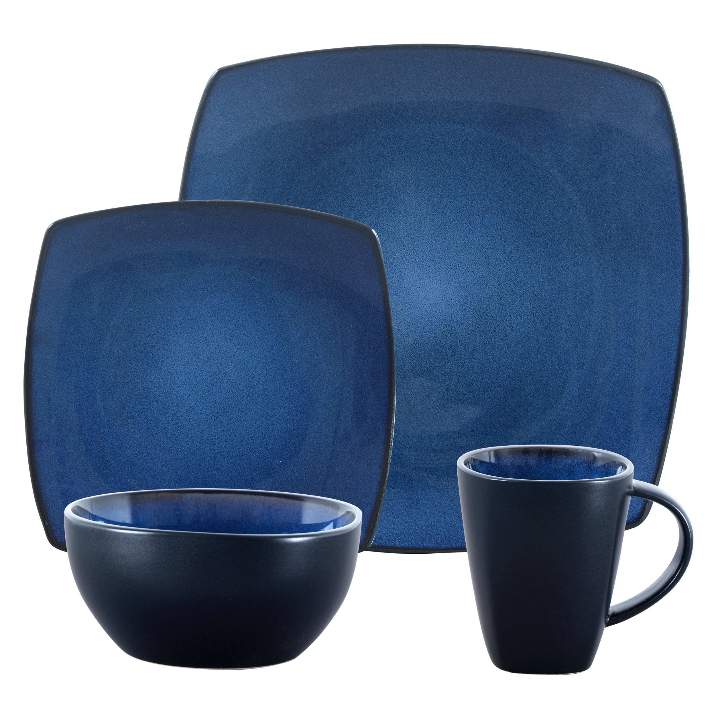 e5e70810b6885583e4dfe7b4be62717105fb4ea4749f6bce05132c0046dc9f3c.jpg Gibson Bella Soho 16-Piece Square Reactive Glaze Dinnerware Set Blue - Image 1