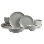 Stone Lain Lauren 16-Piece Stoneware Dinnerware Set, Service for 4, Green