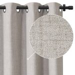 Rose Home Fashion 100 Linen Blackout Curtains 84 inch Length 2 Panels Set Linen Textured Look Drapes with Blackout Liner, Curtai