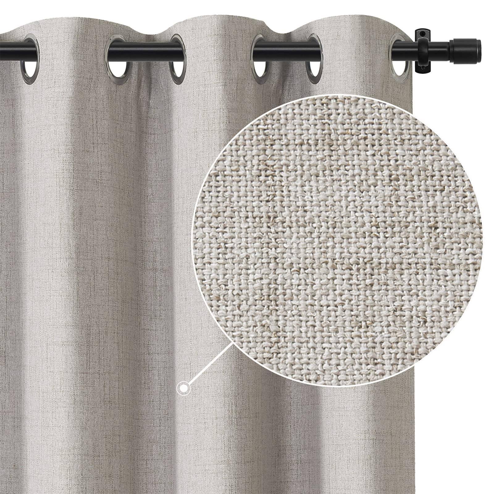 e635e2d8b091e0d9e9c818cc1303919c3c7b0018037c322fcd8b47717cb14635-1.jpg Rose Home Fashion 100 Linen Blackout Curtains 84 inch Length 2 Panels Set Linen Textured Look Drapes with Blackout Liner, Curtai - Image 1