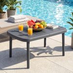 Tangkula Outdoor Coffee Table Weather-Resistant Small End Table