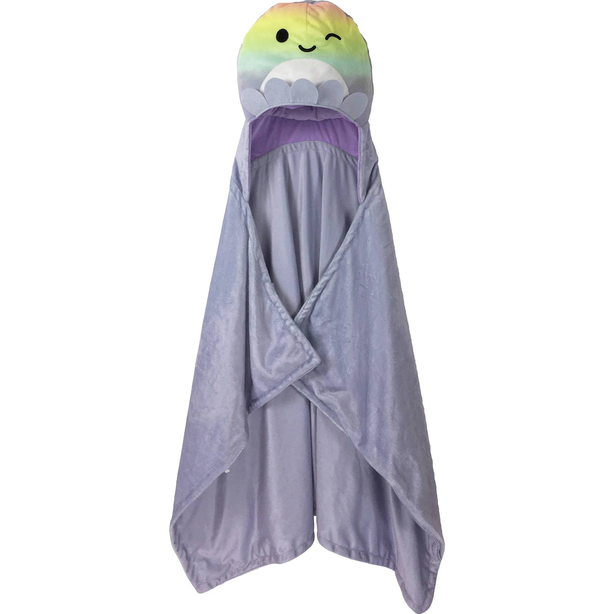 e64cf454bde24b3b3bccedf84b574ceca7d42d468fb1b9a7b02b2c64dbfc2fb1.jpg Squishmallows Kids' Hooded Blanket Purple - Image 1