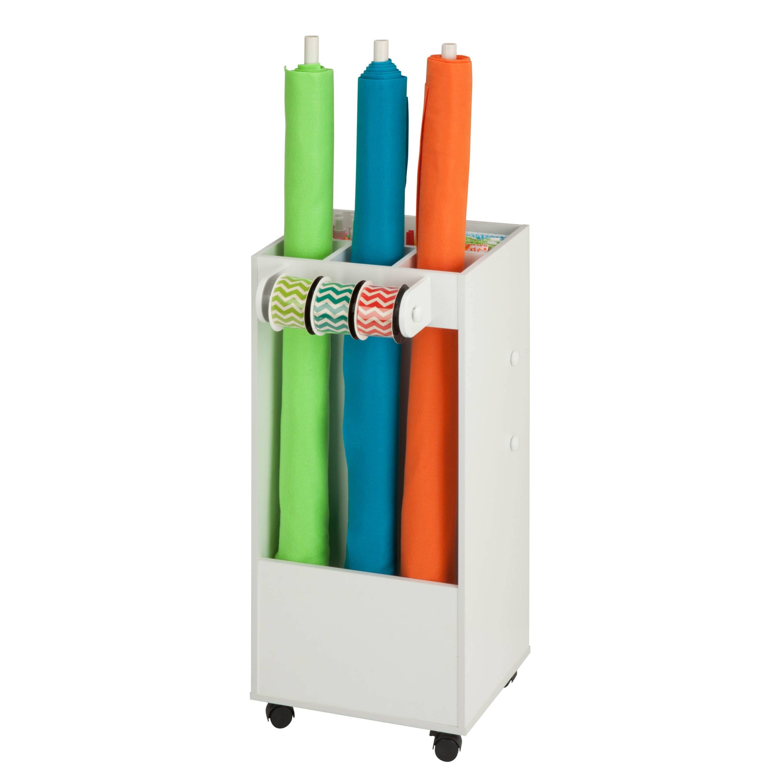 e65642fd5f89adea3c864fed7a744f91c3855d170d65ac699ca003e92e6495c6.jpg Honey Can Do Craft Storage Cart with Wheels - White - Image 1