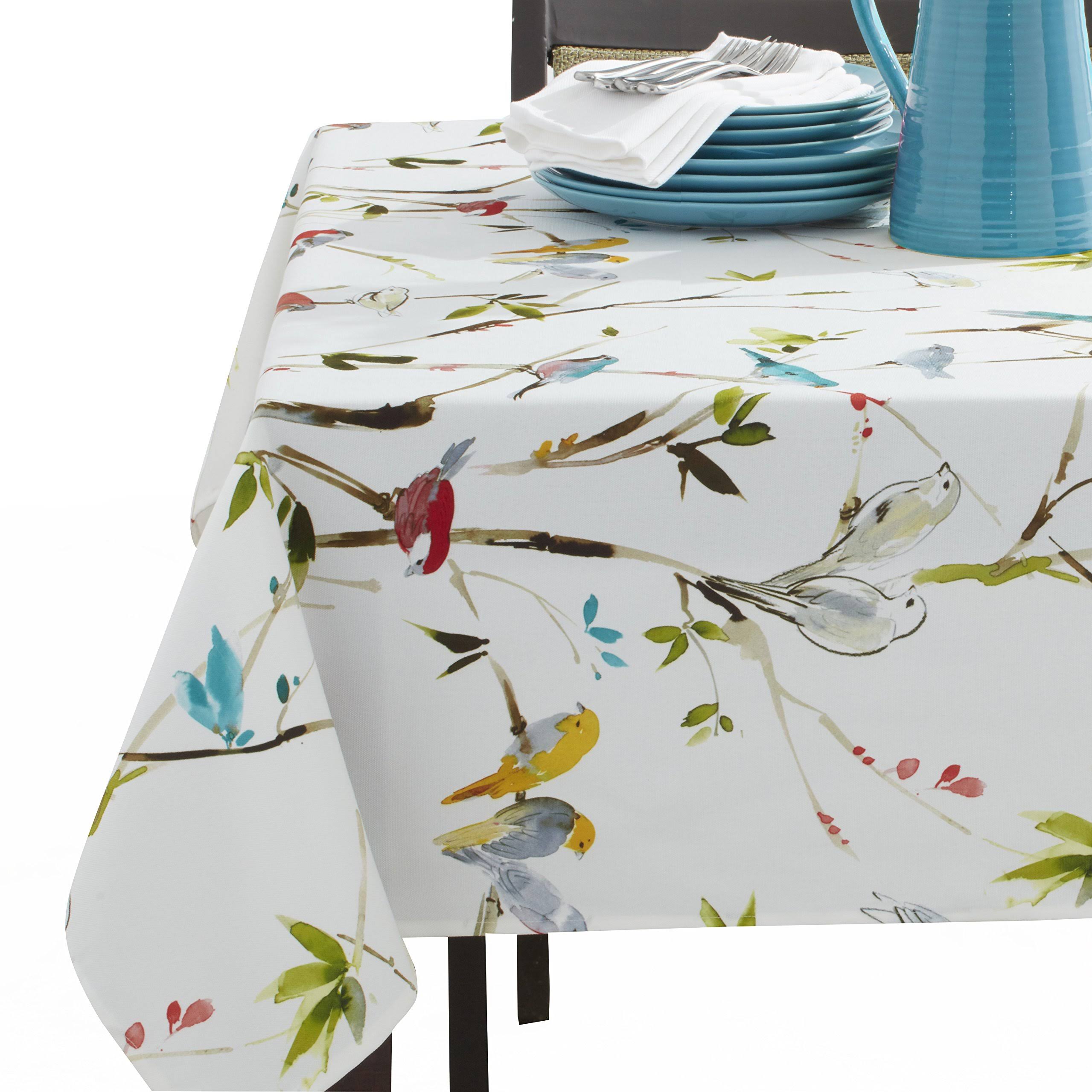 e6645e2e9e7b8d4505fc8f476c9f366fa048d20e26b21ad835d5ec0f42fbe941.jpg Benson Mills Spring Menagerie Indoor Outdoor Spillproof Tablecloth, 60x84 inch - Image 1