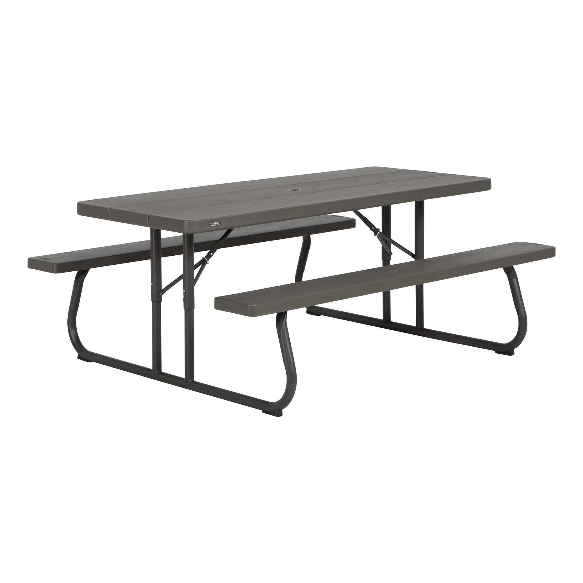 e664c436397679d59b84a58166d167aeb28bdd83f08cd6b46add4697ff13ba2a.webp Lifetime 6 Foot Folding Picnic Table, Brown, 60105 - Image 1