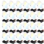 Sunco Lighting 24 Pack 6 inch Ultra Thin LED Recessed Ceiling Lights, Baffle Trim, Selectable CCT 2700K/3000K/3500K/4000K/5000K Dimmable 14W, Wafer