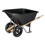 10 cu ft Poly Wheelbarrow with Dual 16 Pneumatic Tires and Hardwood Handles