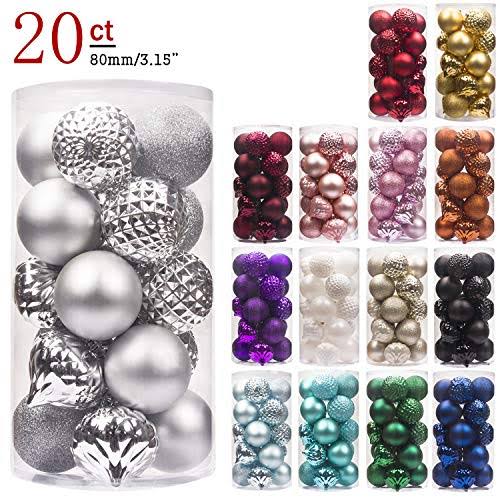e69f56ac160f52a70acec0577dbf10300d38bcd7cf9ebc3cc6fe0c9f432bd99a.jpg Ki Store 20ct Christmas Ball Ornaments Shatterproof Christmas Decorations Large - Image 1