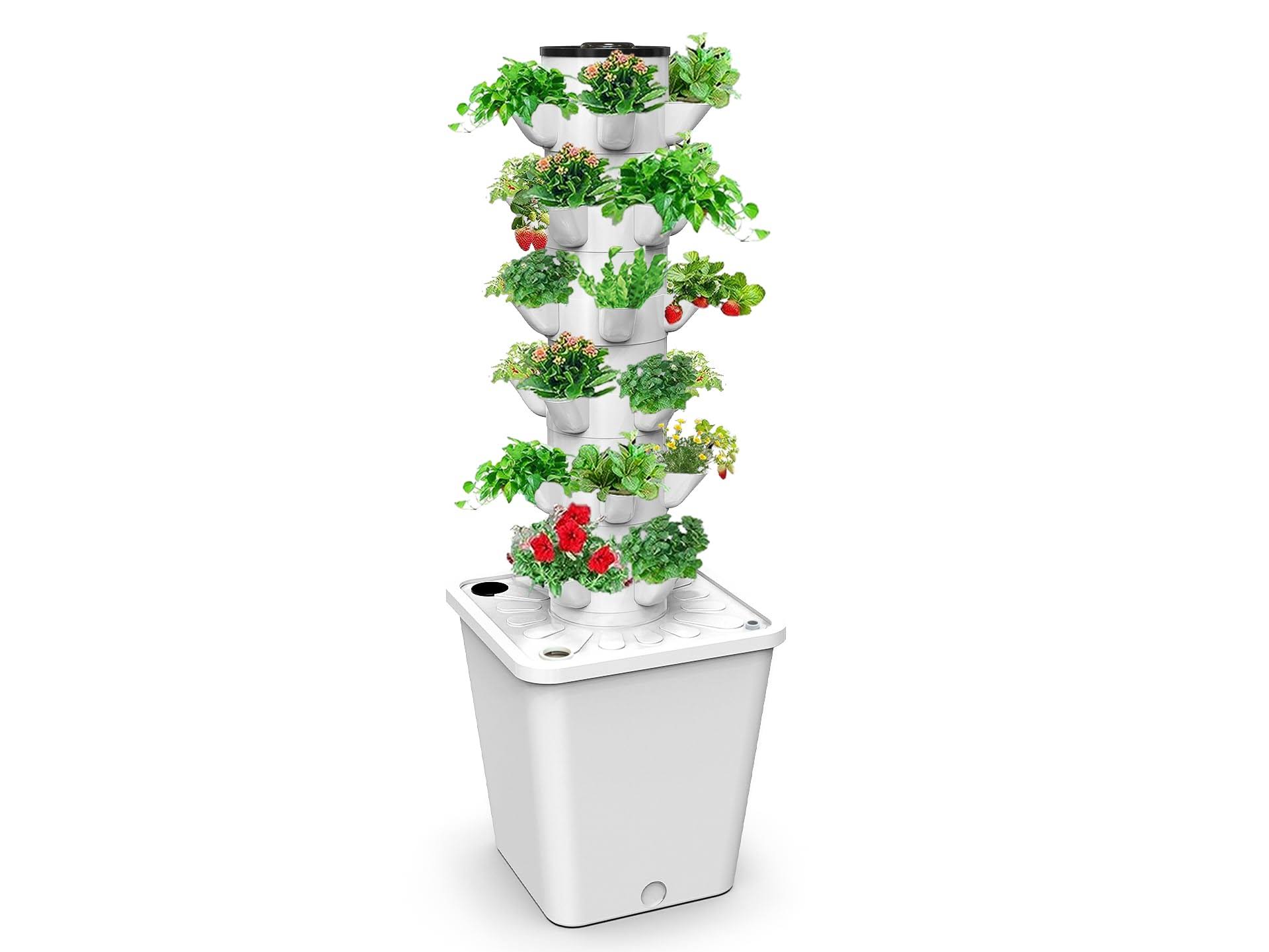 e6a401af46569ac736d5238ed8538e842af79c48e17904e5d631587b3bb4fcd3.jpg Tower Garden Hydroponics Growing System,Indoor Smart Garden,Nursery Germination Kit Including Smart Plug,water Pump(No Seedlings Included) - Image 1