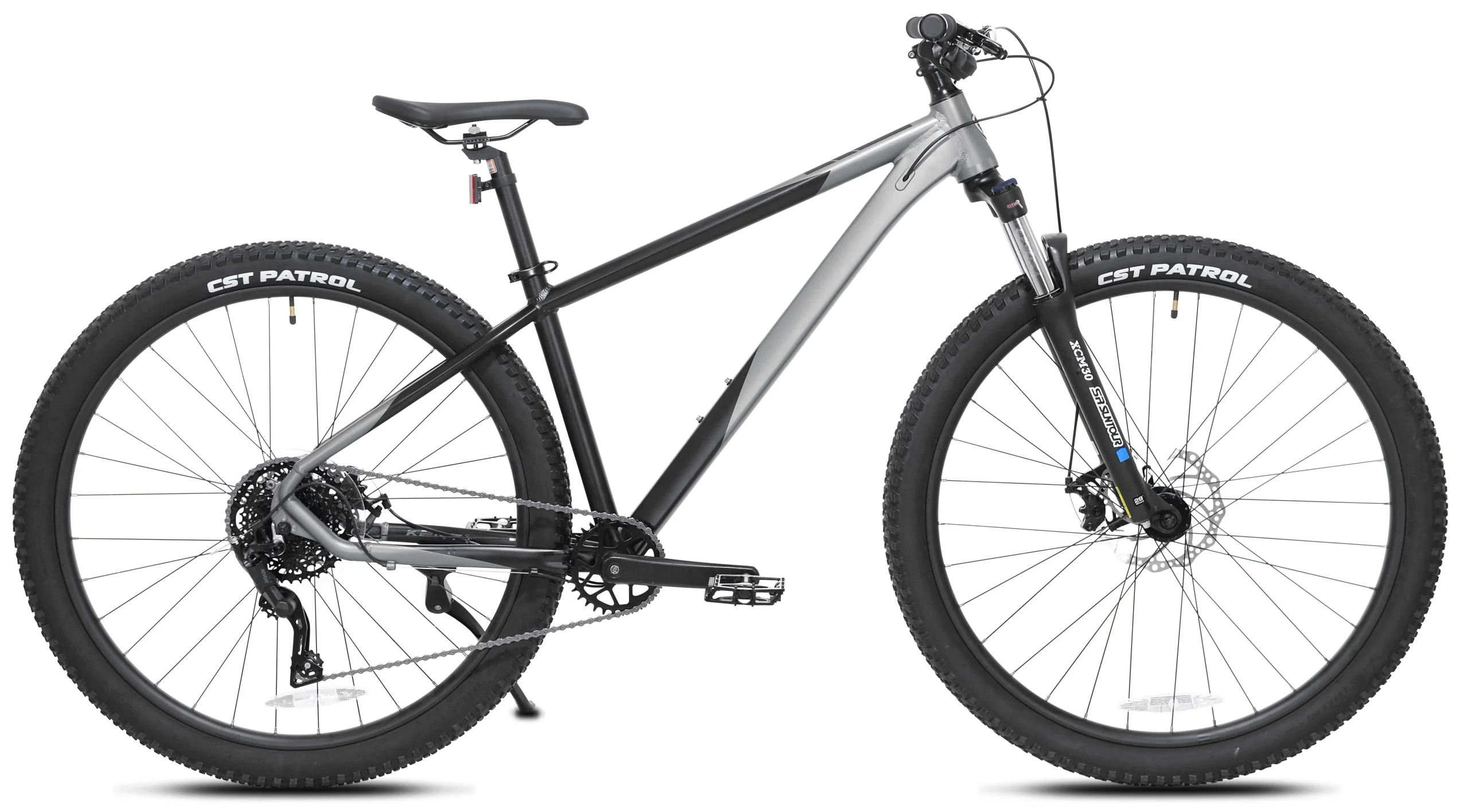 e6e35c098b04f907a94945a09cdfb705b2035a0ef05a2f78b38cc8acd45036d5.webp Kent Bicycles 29" Men'S Trouvaille Mountain Bike Large, Black and Taupe - Image 1