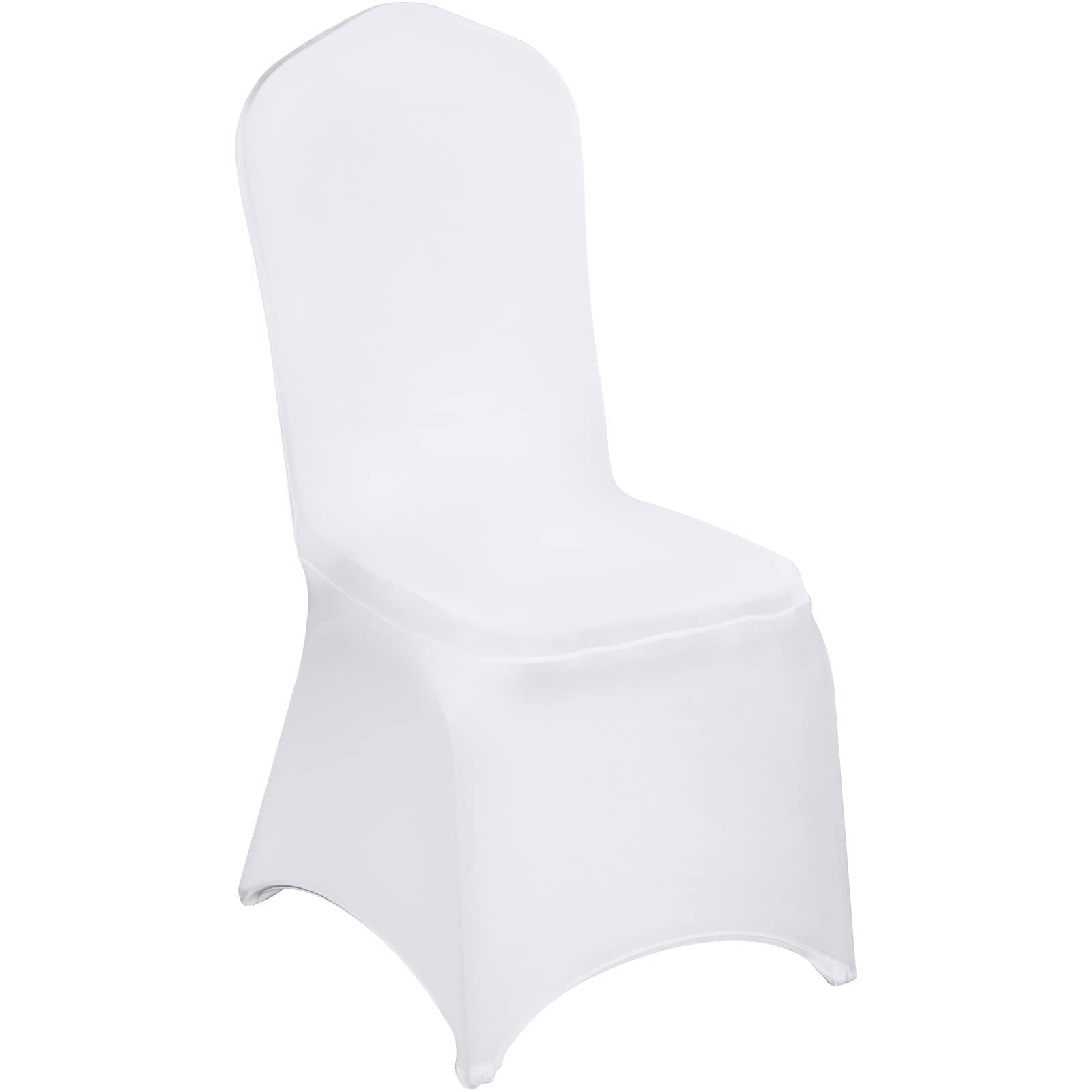 e6fdbd0400b34de5c8ad6a02d8b51d9212244b91f357a09a6d9f909ed0b30ab9.jpg VEVOR White Chair Covers Polyester Spandex Chair Cover Stretch Slipcovers - Image 1