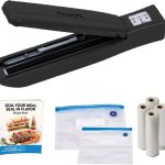 PowerXL Duo NutriSealer Food Vacuum Sealer Machine with Vacuum Seal Bags & Rolls, Double Airtight Sealing with Built-In Cutter Remanufactured, Black