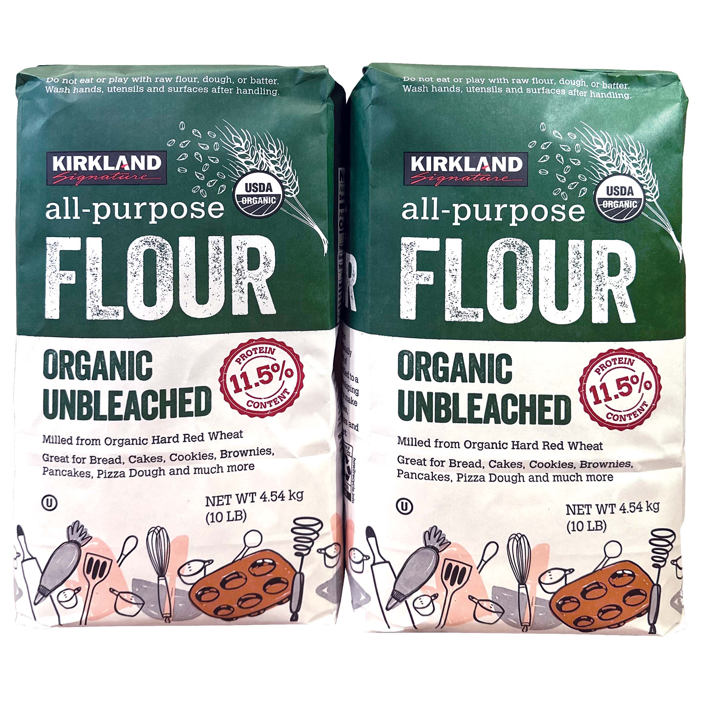 e716a05b8cc49a613e4c09071d3183175c463e9bf38fceb1caf880d2329035cf.jpg Kirkland Signature Organic Unbleached All Purpose Flour, 10 lb, 2 - Count - Image 1