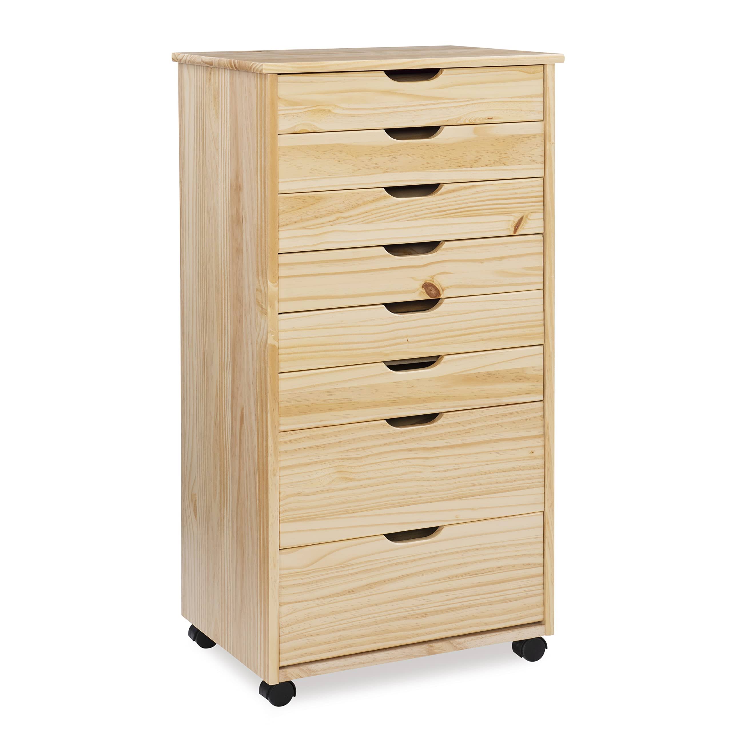 e719d9bdd60833db7111592edcaa085098b10f09e427b4484c617bfdd286d8ea.jpg Linon Home Decor Products Corinne Eight Drawer Storage, Natural Rolling Cart - Image 1