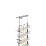 Rev-A-Shelf 8 in Chrome Solid Bottom Pantry Pullout Soft Close 5343-08-Maple