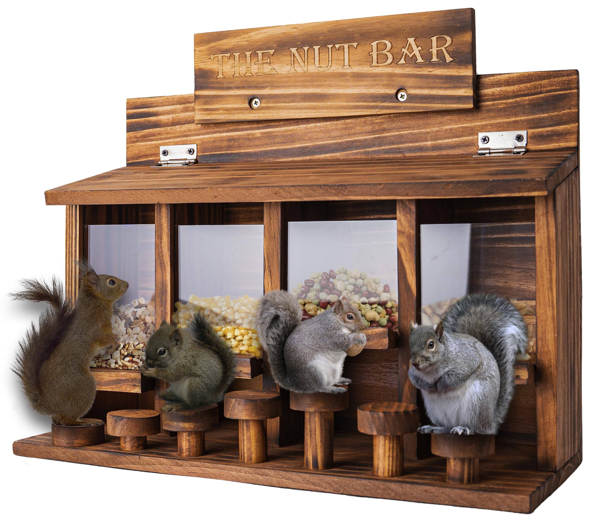 e727e89c5cd6f67940e7d200630b0b6d17fa0631951efe4e66552777534eea7a.jpg Codin Squirrel Feeder Table, Wooden Squirrel Picnic Table Feeder, Durable Squirrel Feeder Corn Cob, with Solid Structure, Stable Squirrels Stool Bar - Image 1
