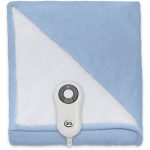 Serta Reversible Sherpa/Fleece Heated Electric Throw Blanket Slate Blue