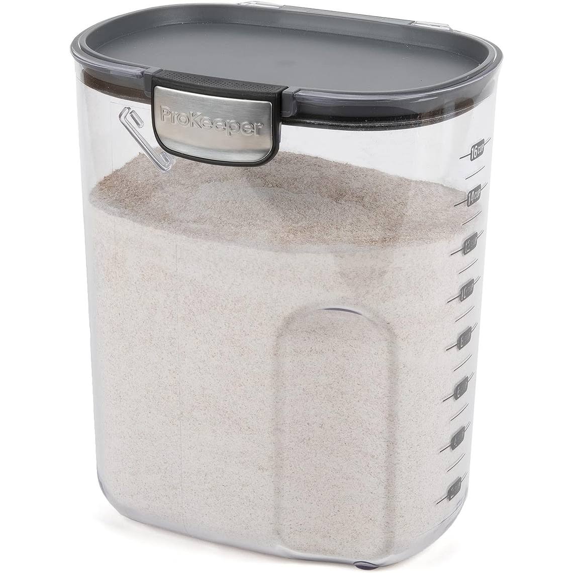 e7473960cf8ee6f501445dc898fa400f889d60a8af98c0141850c725b61ad6d5.jpg Prepworks ProKeeper+ Flour Airtight Food Storage Container - Black - Image 1