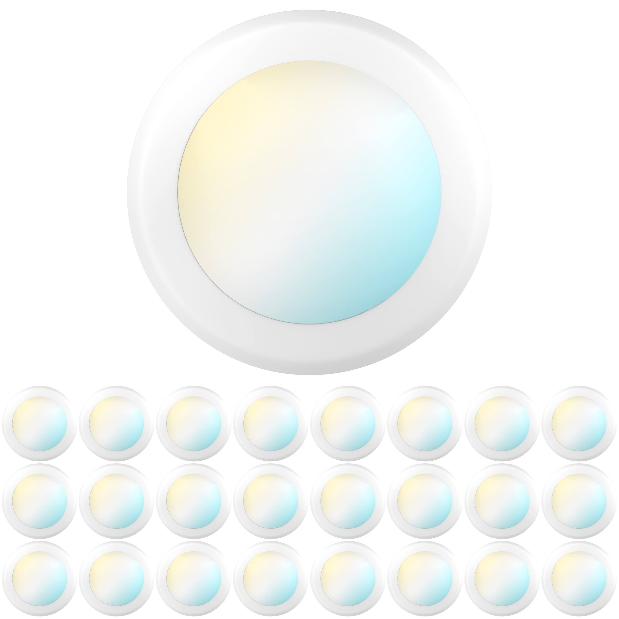e747a5c4d7ac1ddf1d6e36cbc7fe16b888675530f2e0a2a22b1d441d9a7afee8.jpg Sunco Lighting 24 Pack 5/6 inch LED Disk Recessed Lights Flush Ceiling Mount - Image 1