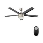 Merwry 48 in. Integrated LED Indoor Brushed Nickel Ceiling Fan with Light Kit and Remote Control