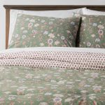 2pc Twin/Twin Extra Long Boho Reversible Printed Comforter & Sham Set Green Floral - Threshold