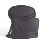 KitchenAid Fitted Tilt-Head Solid Stand Mixer Cover with Storage Pocket, Quilted 100% Cotton, Charcoal Grey, 14.4"x18"x10"