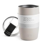 Simple Modern Travel Coffee Mug Tumbler with Flip Lid | Insulated Stainless Steel Cup Thermos |Voyager | 12oz | Almond Birch