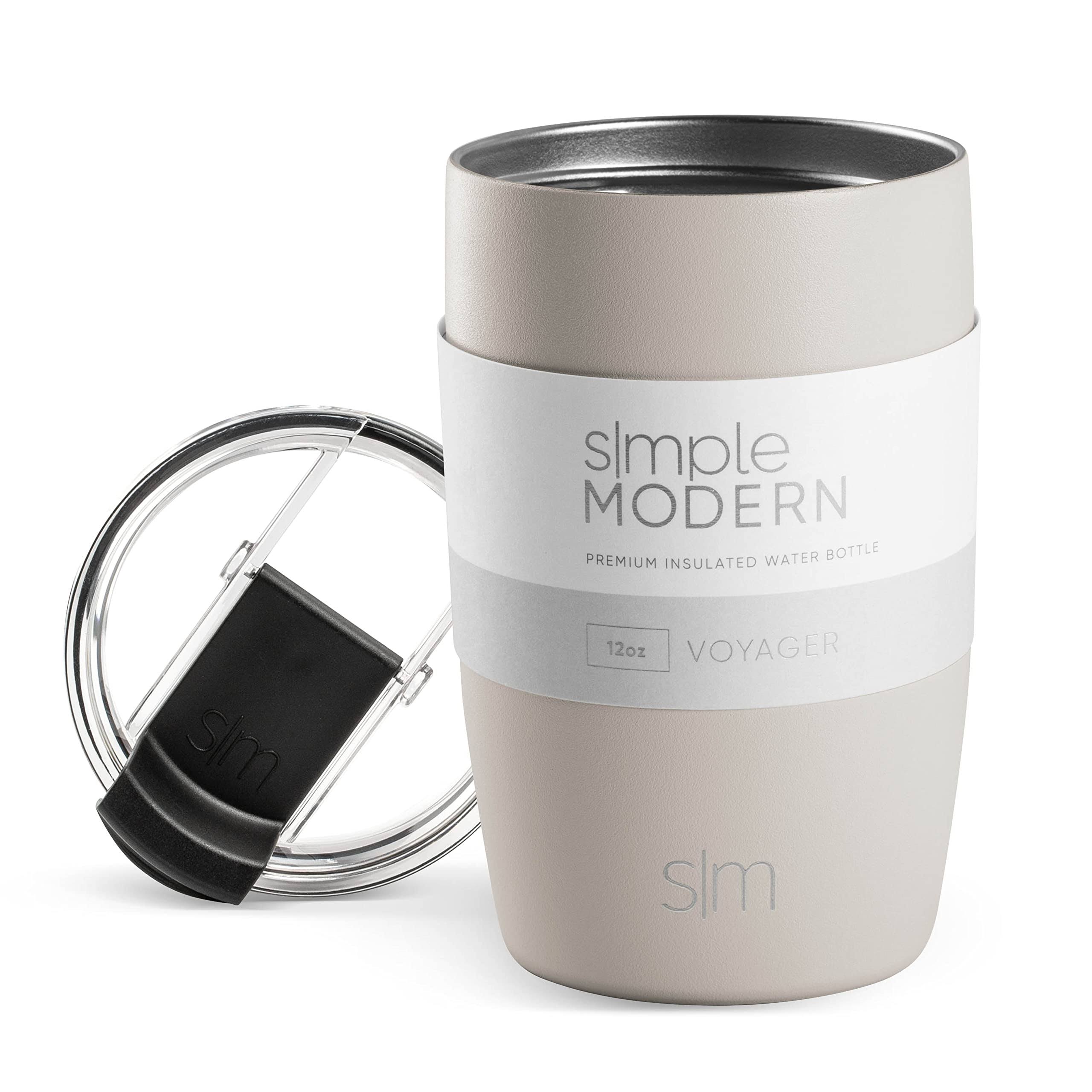 e77d1556c94e04c146ff18ef3c53dc9cf78abd9274ac01e0a0972450b6601794.jpg Simple Modern Travel Coffee Mug Tumbler with Flip Lid | Insulated Stainless Steel Cup Thermos |Voyager | 12oz | Almond Birch - Image 1