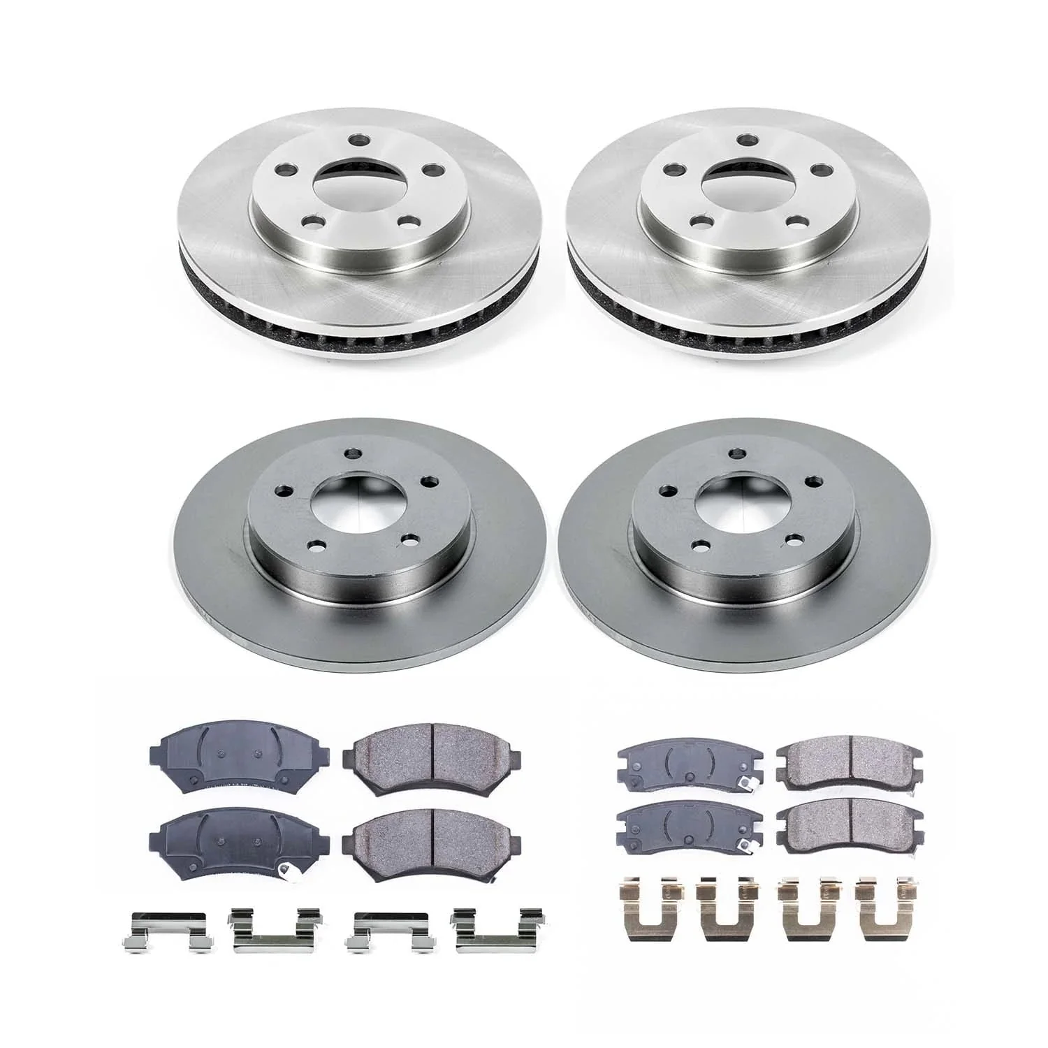 e7ad964882501242739a64780d6beb14dd6951f9ebb3ed0a28ad4c08b7ffbcfd.webp Ultimate Brakes Front and Rear Semi - Metallic Brake Pad and Rotor Kit with Hardware WM81596 - Image 1