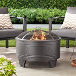 Better Homes & Gardens 26 inch Damon Deep Bowl Wood Burning Steel Fire Pit, Size: Dia26 inch x H21.06 inch, Black