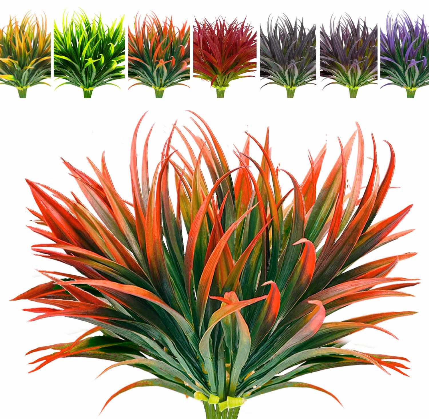 e7e743dcfae211ce232a1c1ff1e4a72ef51941c3a113f7da3a1e2b464fcee712.jpg AUMVEYI 8 Pcs Outdoor Fake Plants UV Resistant Artificial Tall Grass Plants Faux Tropical Flowers Bushes D��cor Fall Winter Summer Planters Patio - Image 1