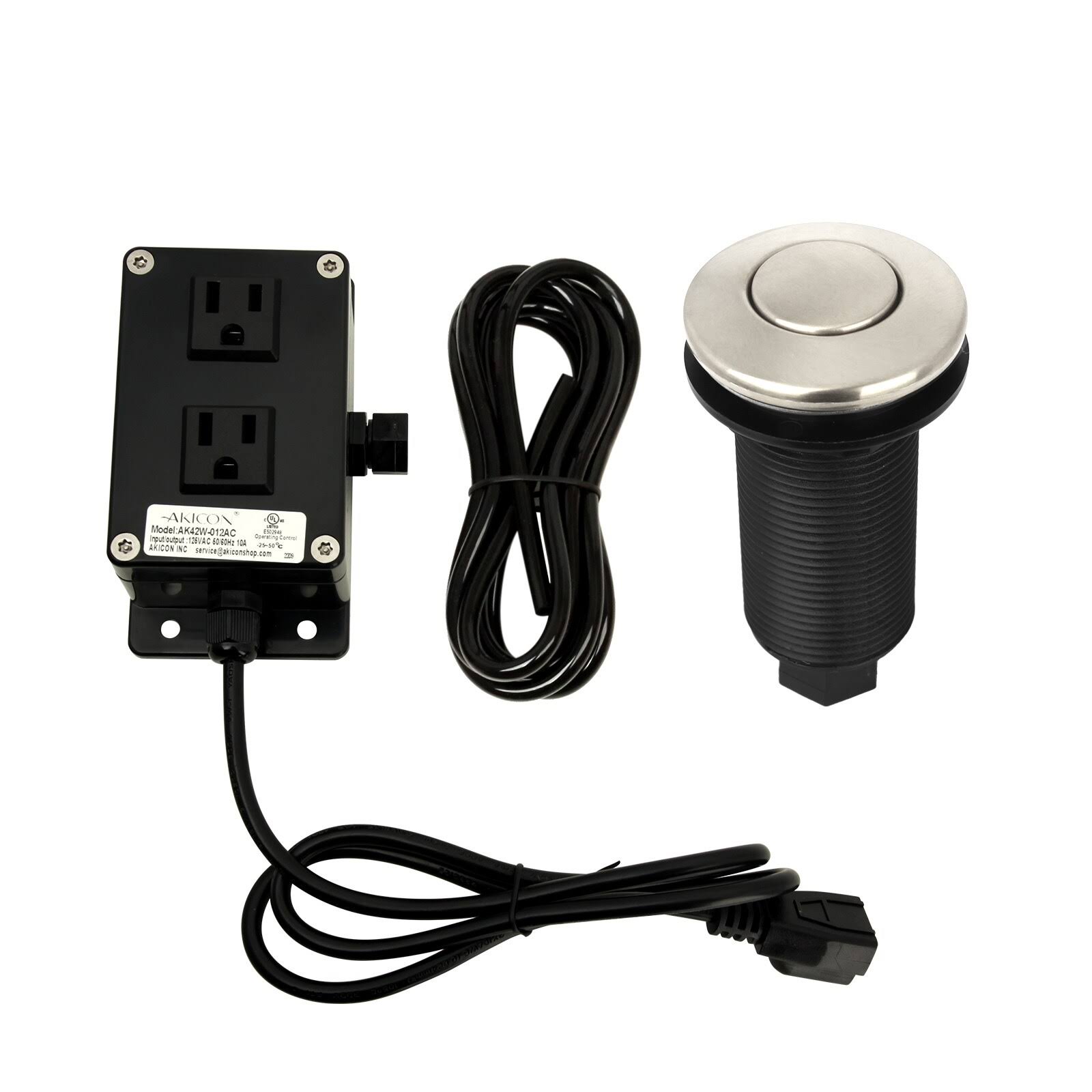 e7fd8436ca4fece94dd797cc105126a579d5acb262d3c5183a86e4e8f1731ca3.jpg Brushed Nickel Garbage Disposal Kitchen Air Switch Kit - Image 1