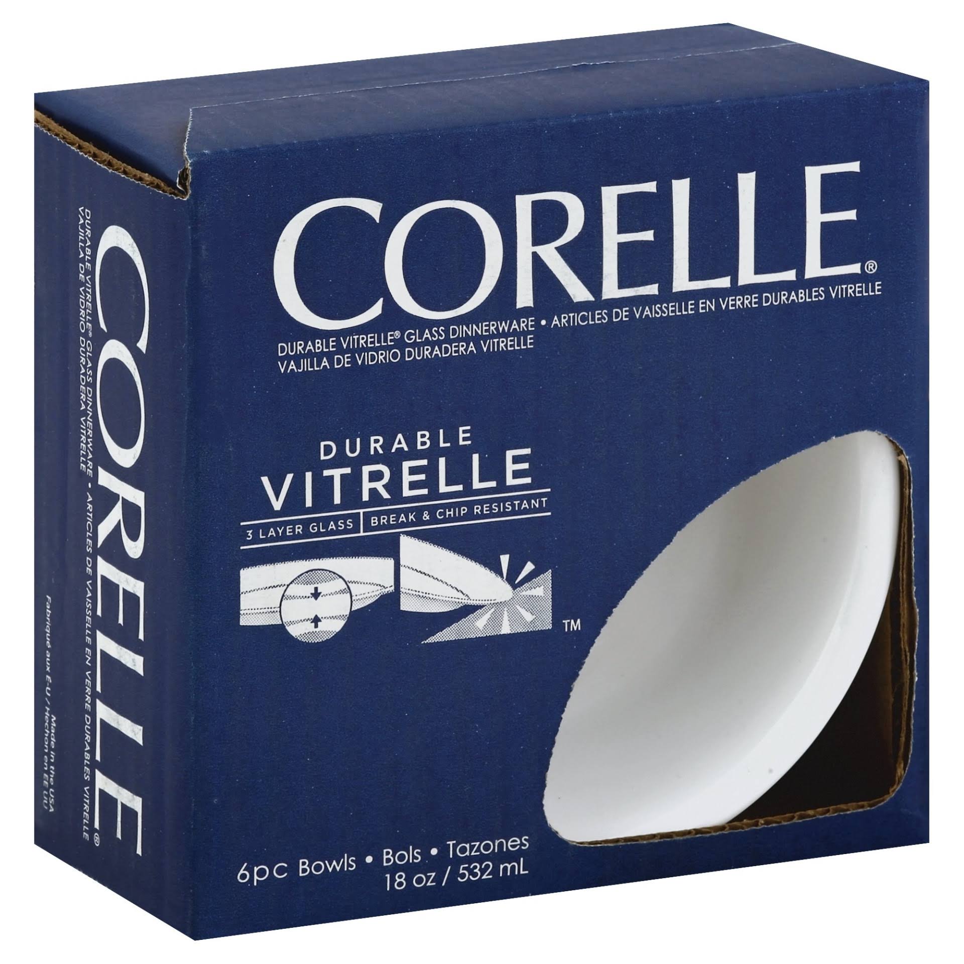 e82de45e1e7d7fc4b2969d4e358dee264098995ec50f84f2147cef9b6d5aa30e.jpg Corelle Bowls, Vitrelle, Winter Frost White, 18 Ounce - 6 bowls - Image 1