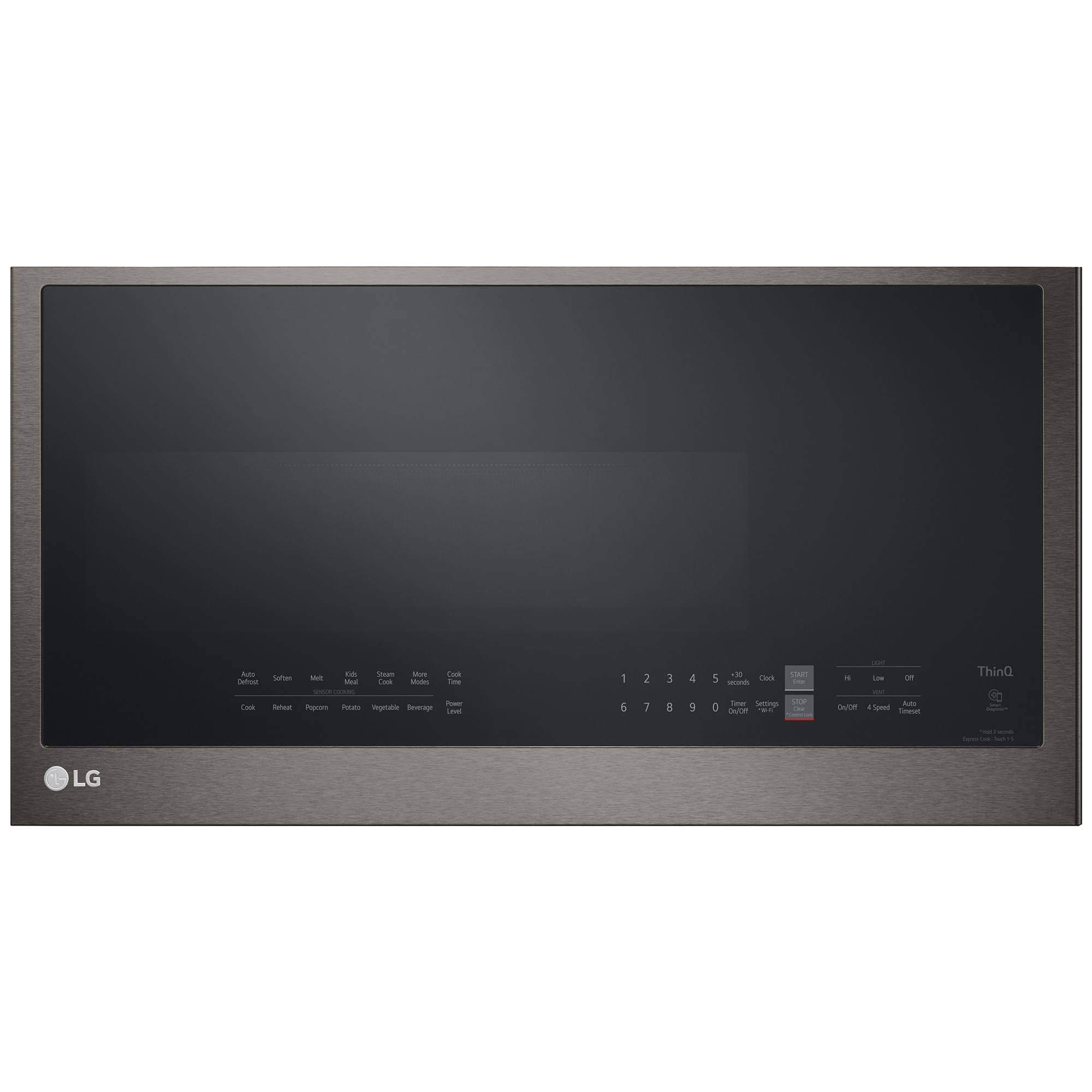 e86d7f2eda6123cbf69fa997ffee655a49bb5cbdde2744bfeabbad69ee50c21e.jpg LG 2.0 Cu. ft. Black Stainless Steel Over-The-Range Microwave - Image 1
