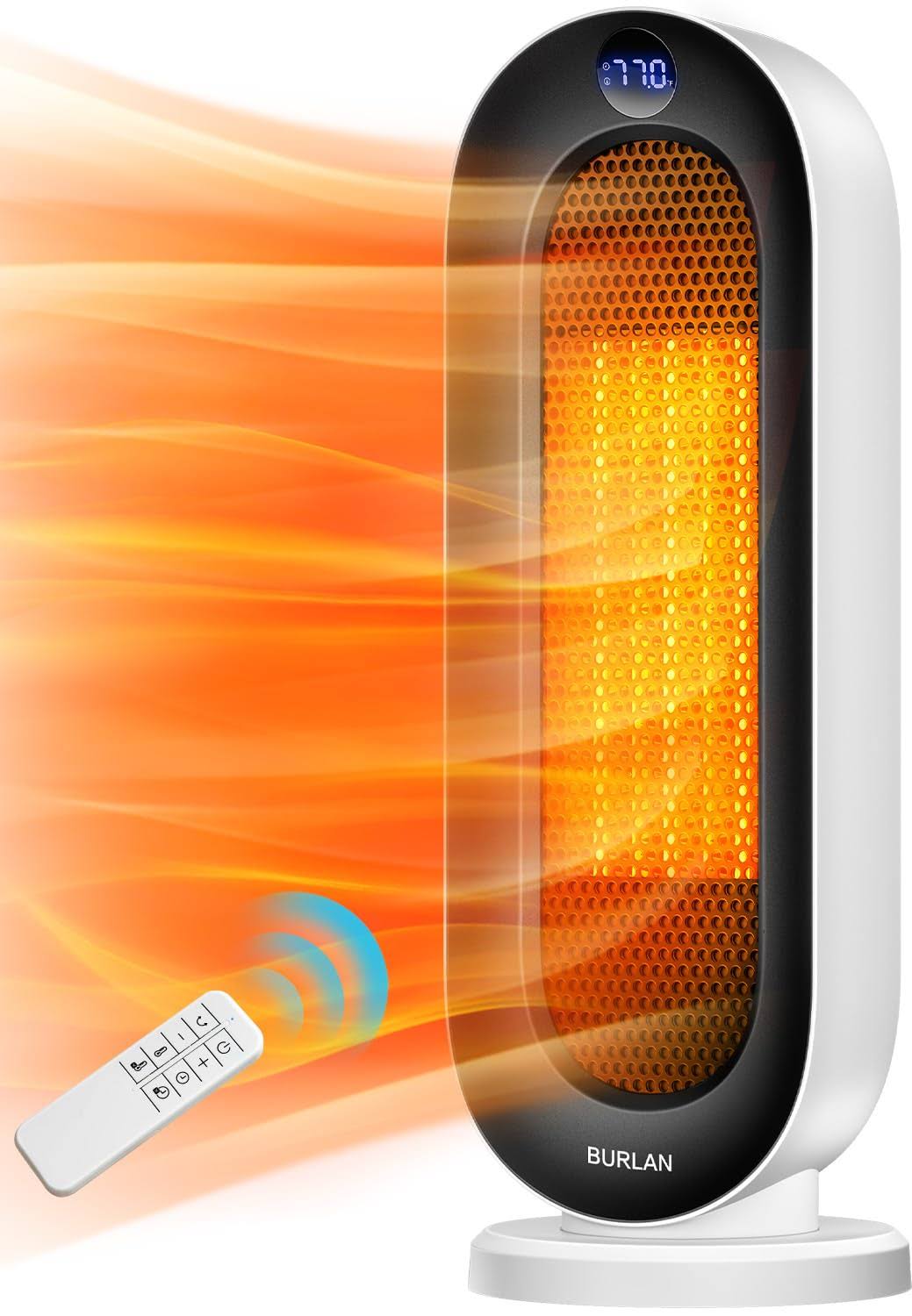 e8a95e9c27778b947a827d03c59c2f2abbf6153ed9e497737bd19587d1208d32.jpg Burlan Space Heater for Indoor Use, Portable Electric Heater for Bedroom,1500W PTC Electric Heater with Thermostat, Fast Safety Heat Office/Bedroom - Image 1