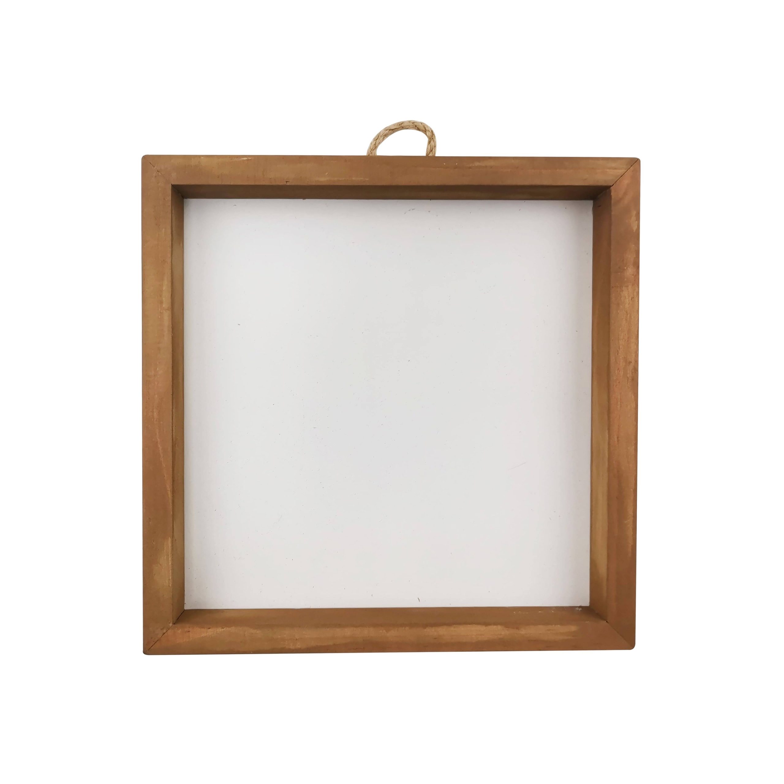 e8c21fc23a7908632f8b1e5b5b2d3cb525f1533ec83894a7c82328d14bdd600a.jpg Make Market Plaque with Frame - White & Brown - 8 x 8 in - Image 1