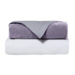 DreamLab Crystal 15-lb. Reversible Cooling Weighted Blanket with Removable Cover, Purple, 15 lbs