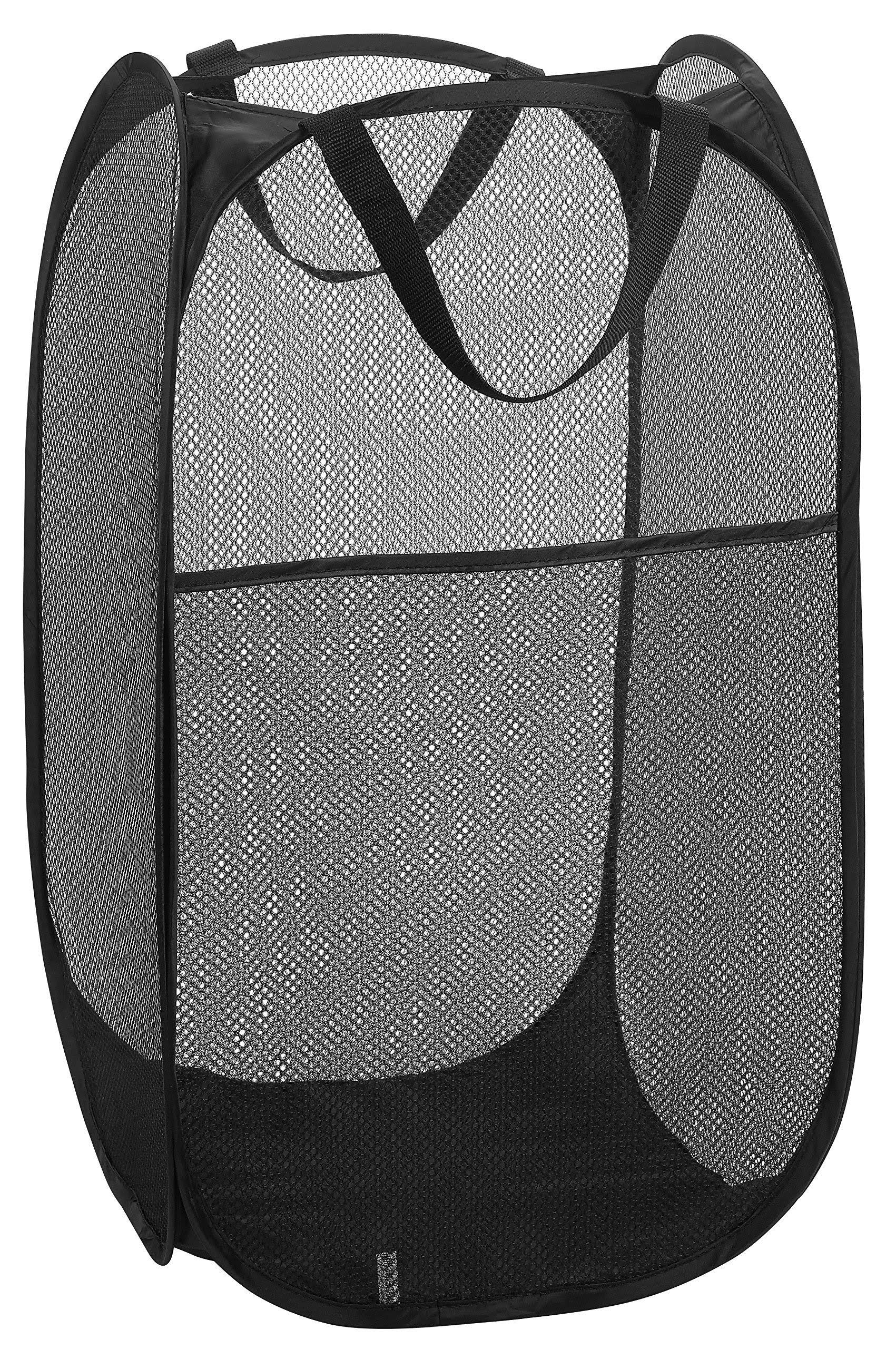 e8d32803786942baa64a1476efbfa95266593f39c4335bdacf2ad215055de9eb.jpg Handy Laundry Mesh Popup Laundry Hamper - Portable Durable Handles Collapsible for Storage and Easy to Open. Folding Pop-Up Clothes - Image 1
