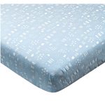 Organic Cotton Fitted Crib Sheet Pattern Play Light Blue / Os