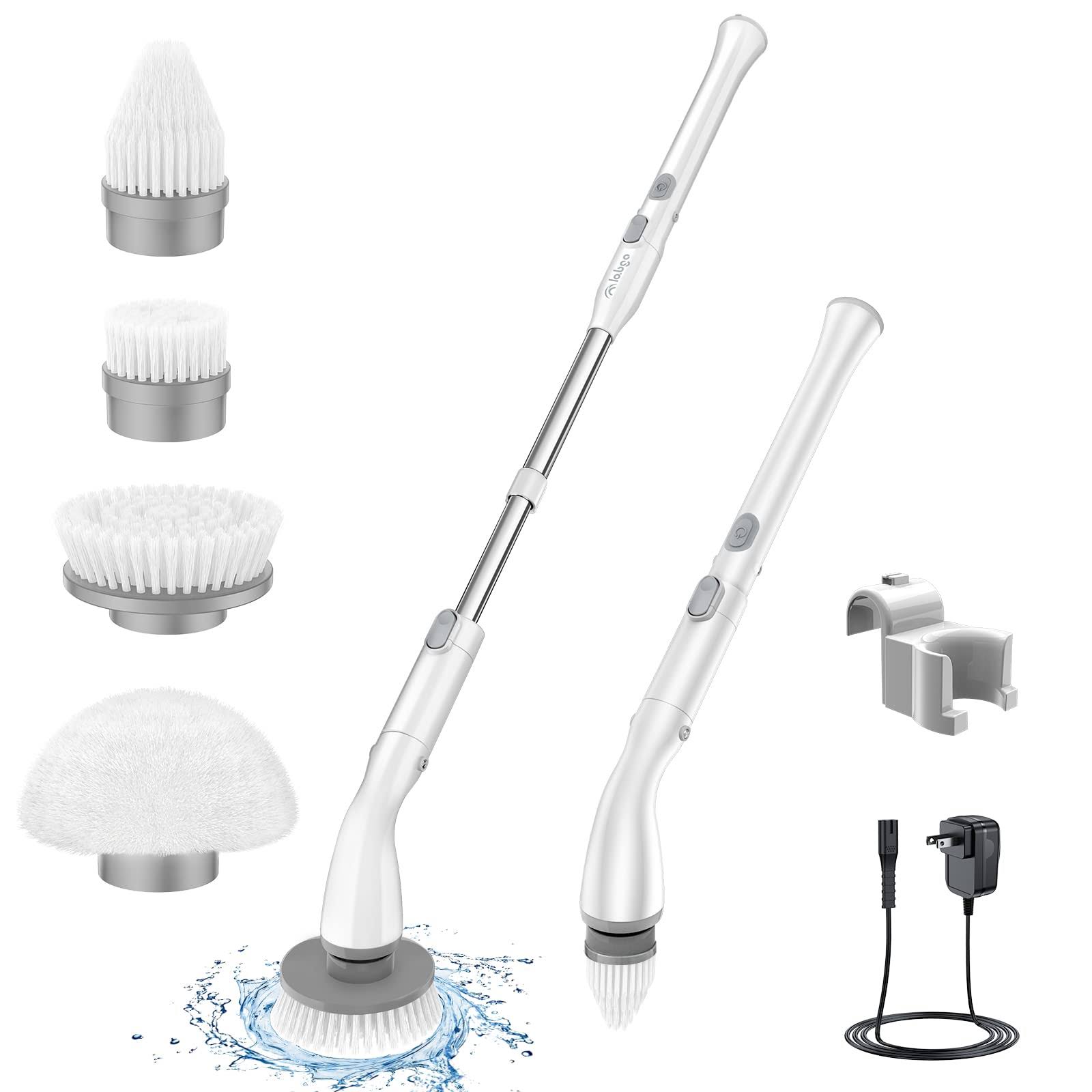 e8efc04d70f45905bc2d1469ea579cae5aa6fe322a8df77b74b310b2672ece11.jpg LABIGO Electric Spin Scrubber LA1 Pro, Cordless Spin Scrubber with 4 Replaceable Brush Heads and Adjustable Extension Handle, Power Cleaning Brush for - Image 1