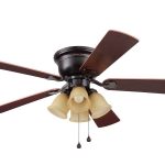 Harbor Breeze Centreville 52-in Oil Rubbed Bronze LED Indoor Flush Mount Ceiling Fan with Light (5-Blade)