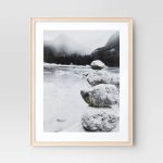 22" x 28" Matted to 18" x 24" Wedge Poster Frame Natural - Threshold