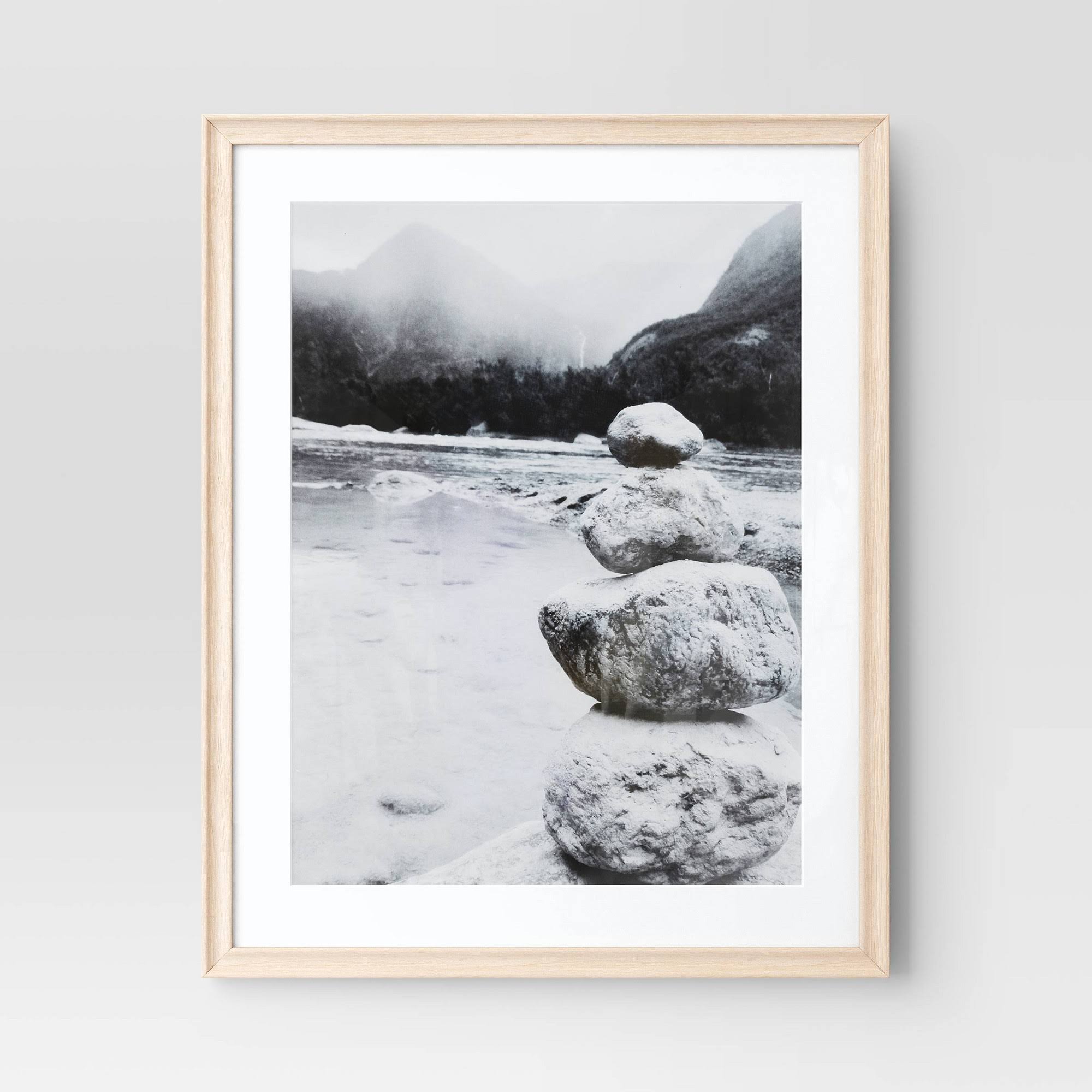 e91233cabaa57b074160b01f58f7f16a690dadc08a476e1de925f8c99bd881a9.jpg 22" x 28" Matted to 18" x 24" Wedge Poster Frame Natural - Threshold - Image 1