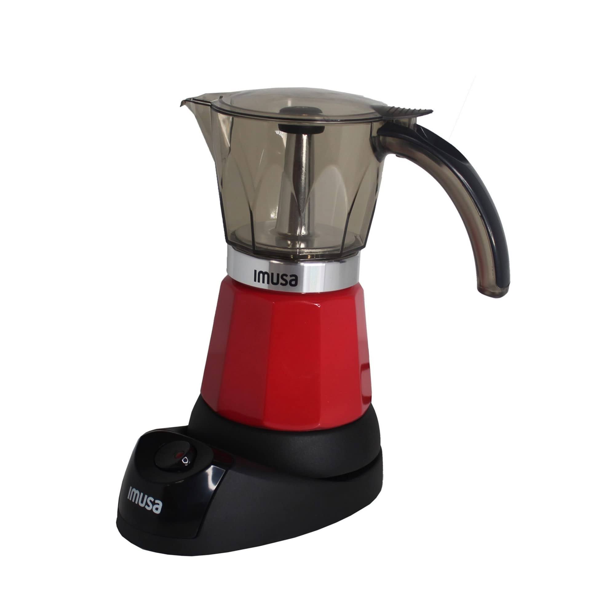 e9653a47282799b4934e33560c383092273b7e3fd200fbb723b75cd081962abd.jpg IMUSA Electric Espresso/Moka Maker Red - 6 Cup - Image 1