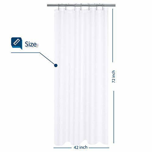e96cf60c86f2ce709e3f1c8cae34be2d88d3571cde4aca20df163b053ee5850a.jpg Barossa Design Small Stall Shower Curtain Fabric 42 inch Wide, Waffle Weave, Hotel Luxury Spa, 230 GSM Heavyweight, Water Repellent, Machine Wa - Image 1