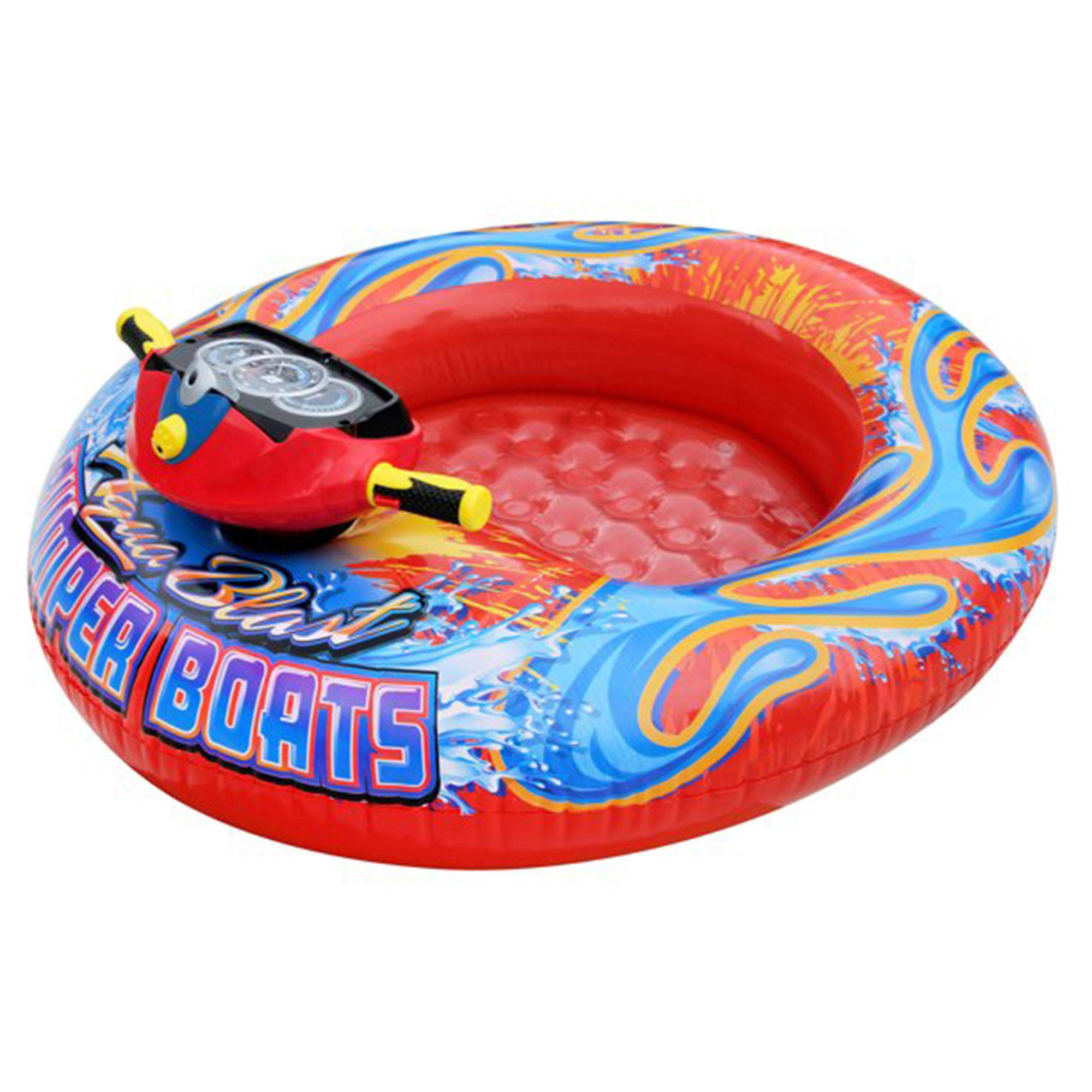 e97addbaac43db8ae72dd6b47ed8b354854d2e64d66993d104420b03d61dcb06.jpg Banzai Aqua Blast Motorized Bumper Boat Inflatable Pool Float Water Toy - Image 1